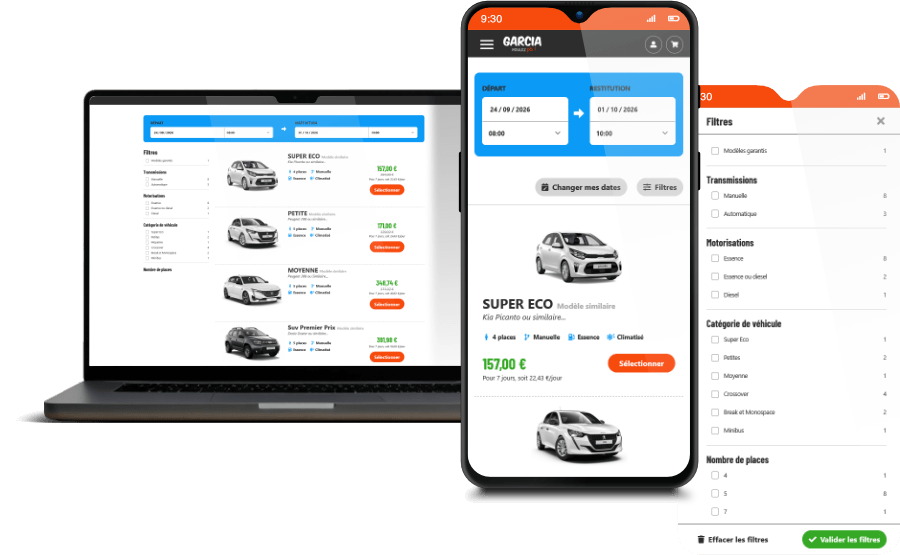 Étape 2 du parcours de réservation Webbooking