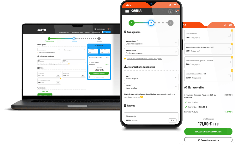Étape 3 du parcours de réservation Webbooking