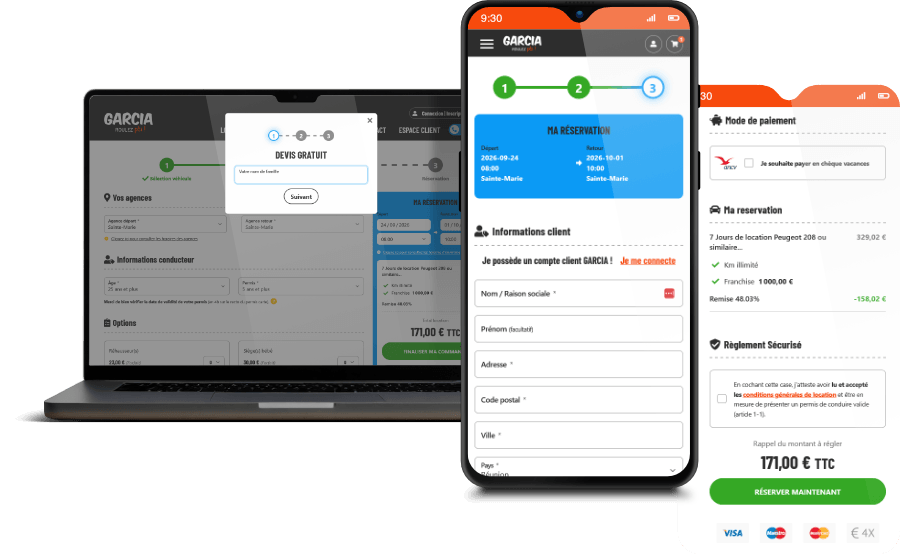Étape 4 du parcours de réservation Webbooking