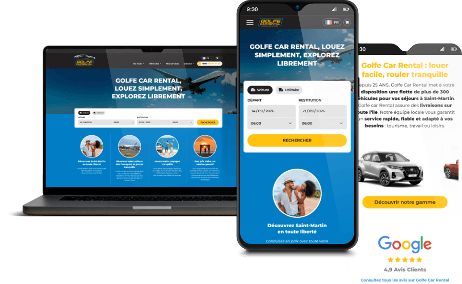 Site réalisé pour Golfe Car Rental