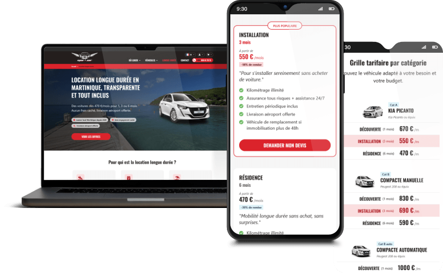 Site réalisé pour Spar'Car